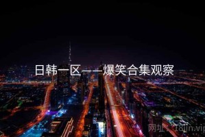 日韩一区——爆笑合集观察