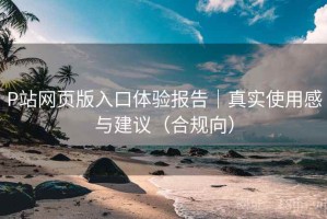 P站网页版入口体验报告｜真实使用感与建议（合规向）
