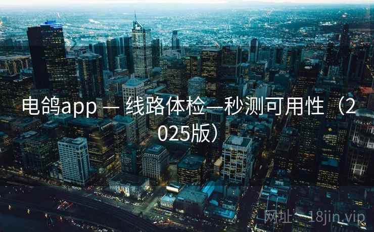 电鸽app — 线路体检—秒测可用性（2025版）