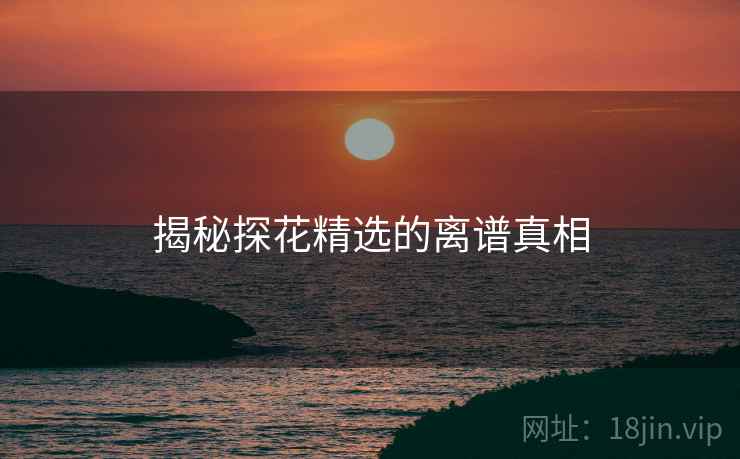揭秘探花精选的离谱真相